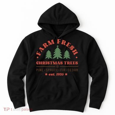 Farm Fresh Christmas Trees Funny Xmas Graphic Plus Size Hoodie