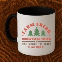 Farm Fresh Christmas Trees Funny Xmas Graphic Plus Size Coffee Mug thumb 2
