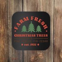 Farm Fresh Christmas Trees Funny Xmas Graphic Plus Size Coaster thumb 0