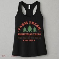 Farm Fresh Christmas Trees Funny Xmas Graphic Plus Size Women's Tank Top thumb 3