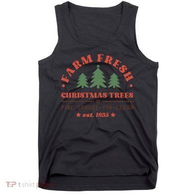 Farm Fresh Christmas Trees Funny Xmas Graphic Plus Size Tank Top