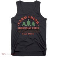 Farm Fresh Christmas Trees Funny Xmas Graphic Plus Size Tank Top thumb 0