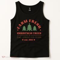 Farm Fresh Christmas Trees Funny Xmas Graphic Plus Size Tank Top thumb 2