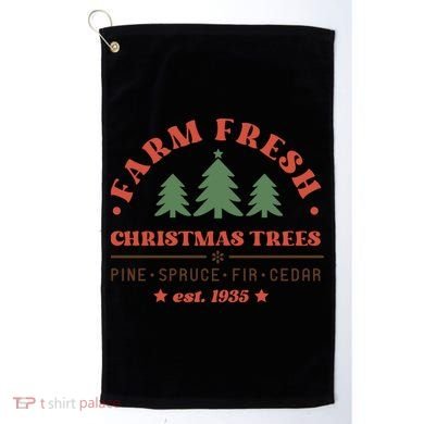 Farm Fresh Christmas Trees Funny Xmas Graphic Plus Size Golf Towel