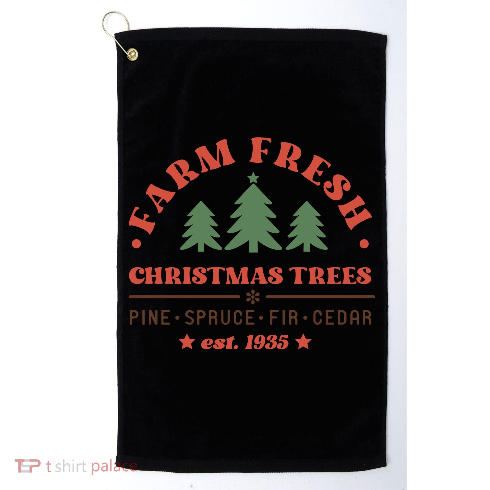 Farm Fresh Christmas Trees Funny Xmas Graphic Plus Size Golf Towel