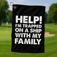 Funny Family Cruise Matching Vacation Cruising Golf Towel thumb 1