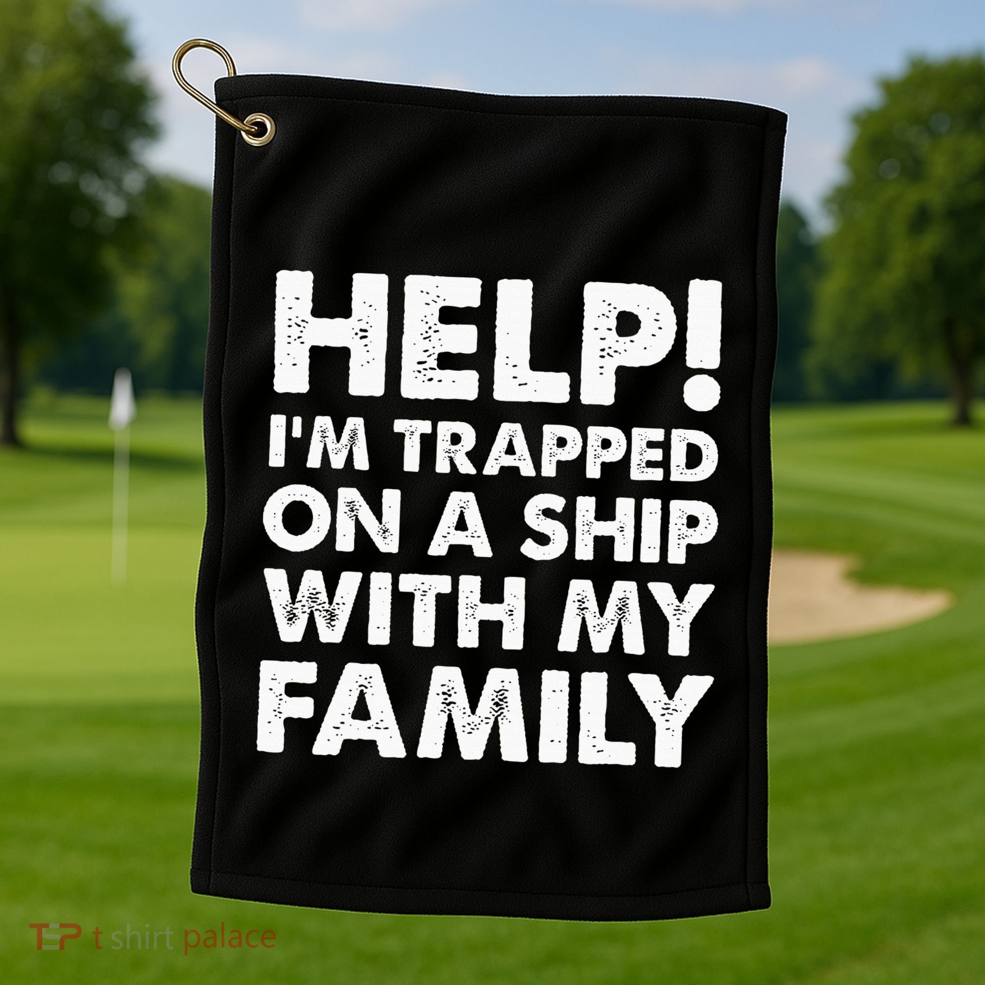 Funny Family Cruise Matching Vacation Cruising Golf Towel