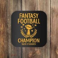 Fantasy Football Champion Funny FFL Draft Champ Coaster thumb 0