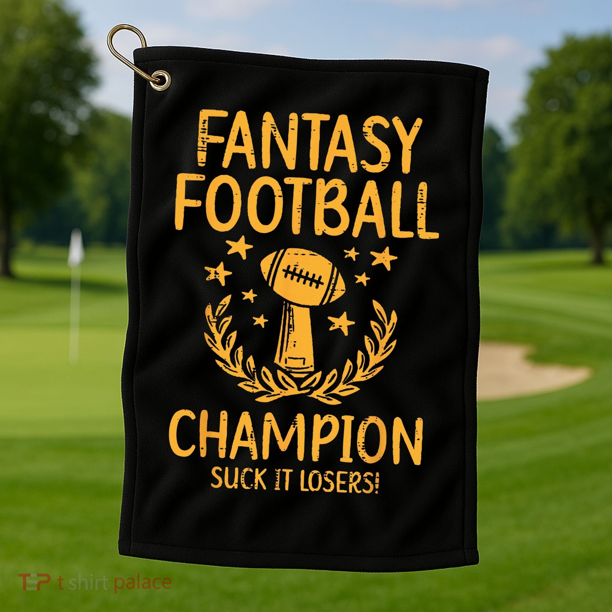 Fantasy Football Champion Funny FFL Draft Champ Golf Towel