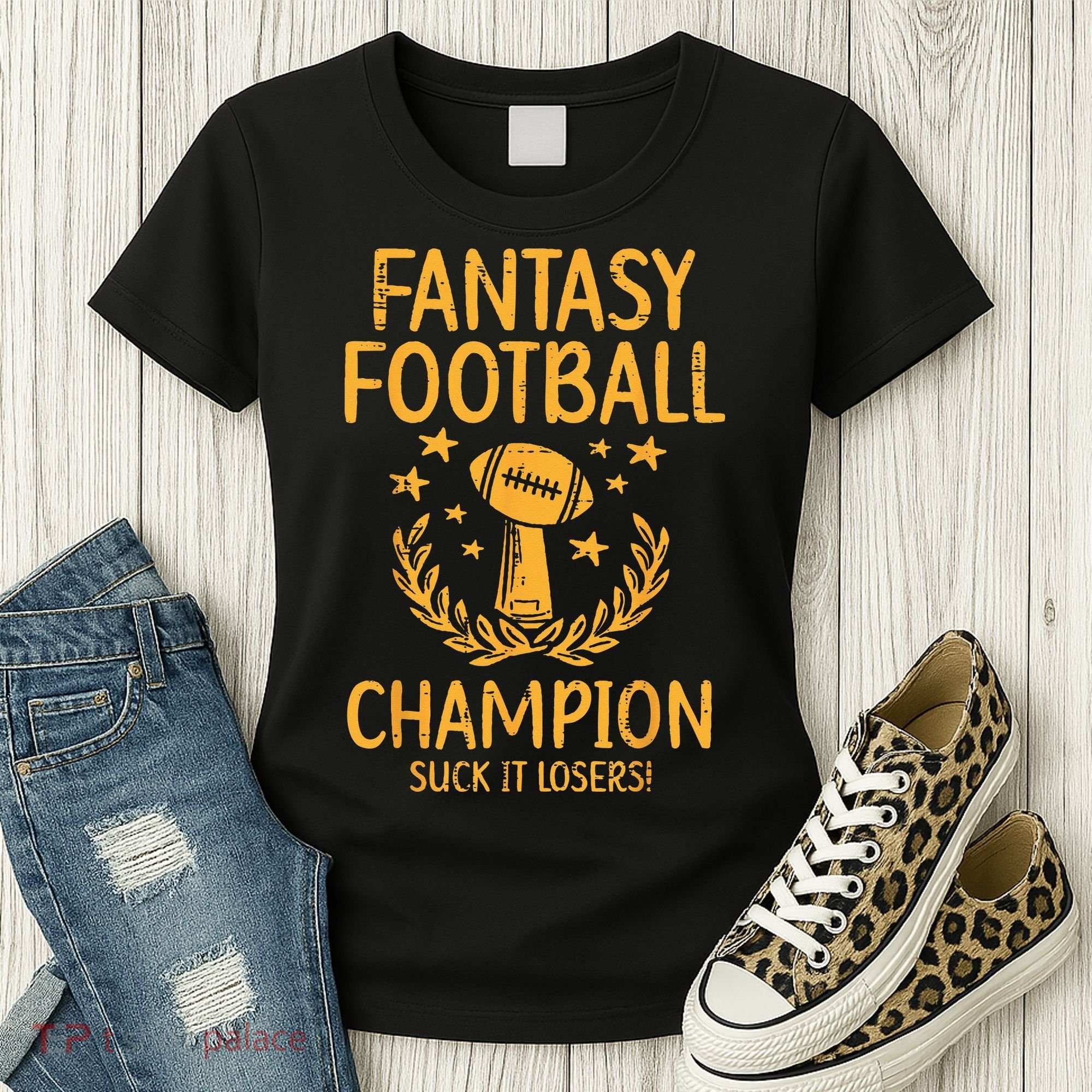 Fantasy Football Champion Funny FFL Draft Champ Women's T-Shirt