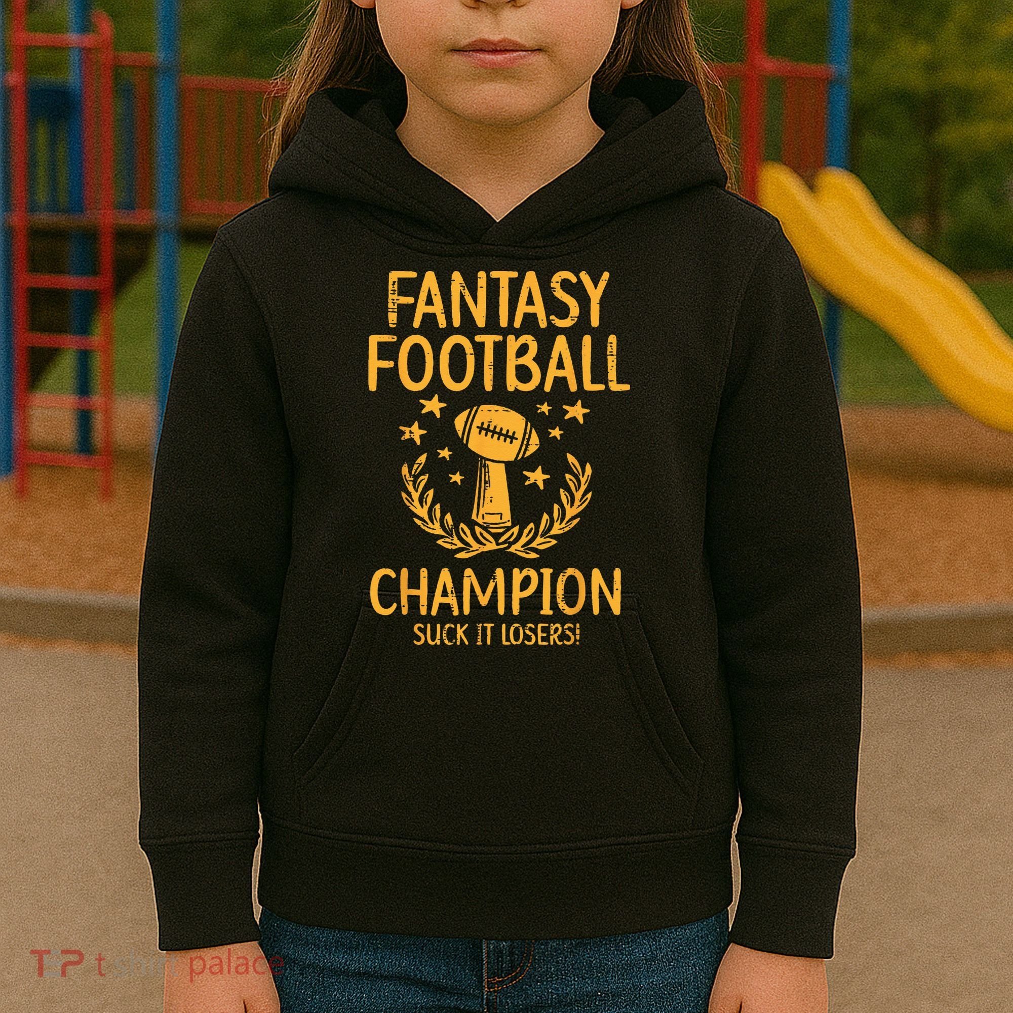 Fantasy Football Champion Funny FFL Draft Champ Kids Hoodie