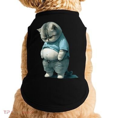 Funny Fat Cat Art Design Fat Kitten Cat Lover Doggie Tank
