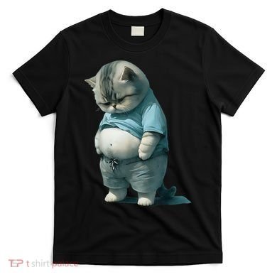 Funny Fat Cat Art Design Fat Kitten Cat Lover T-Shirt
