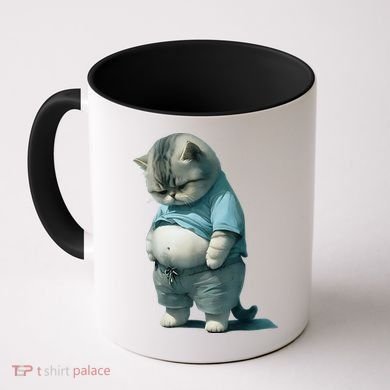 Funny Fat Cat Art Design Fat Kitten Cat Lover Coffee Mug