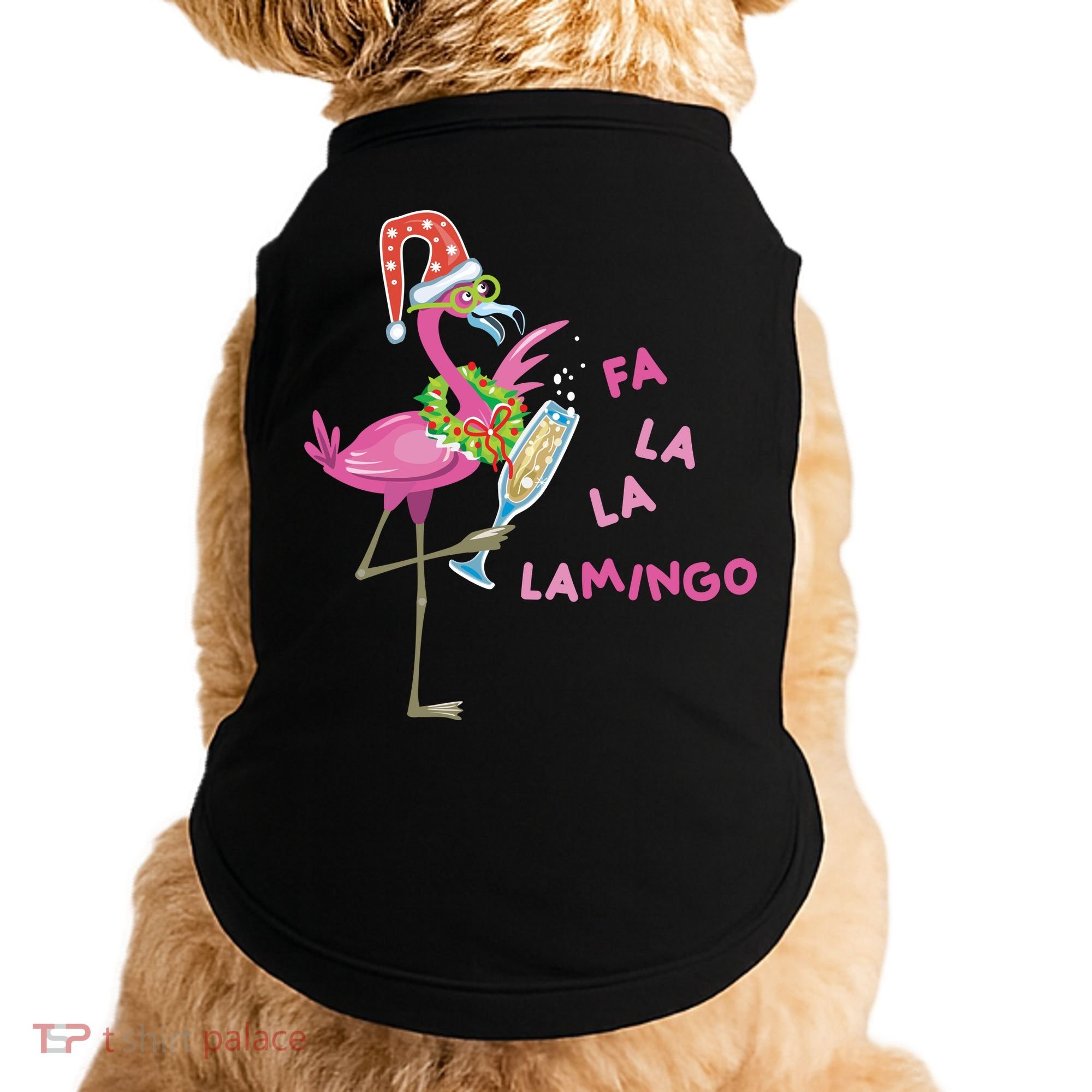 Falala Flamingo Christmas Holiday Festive Doggie Tank