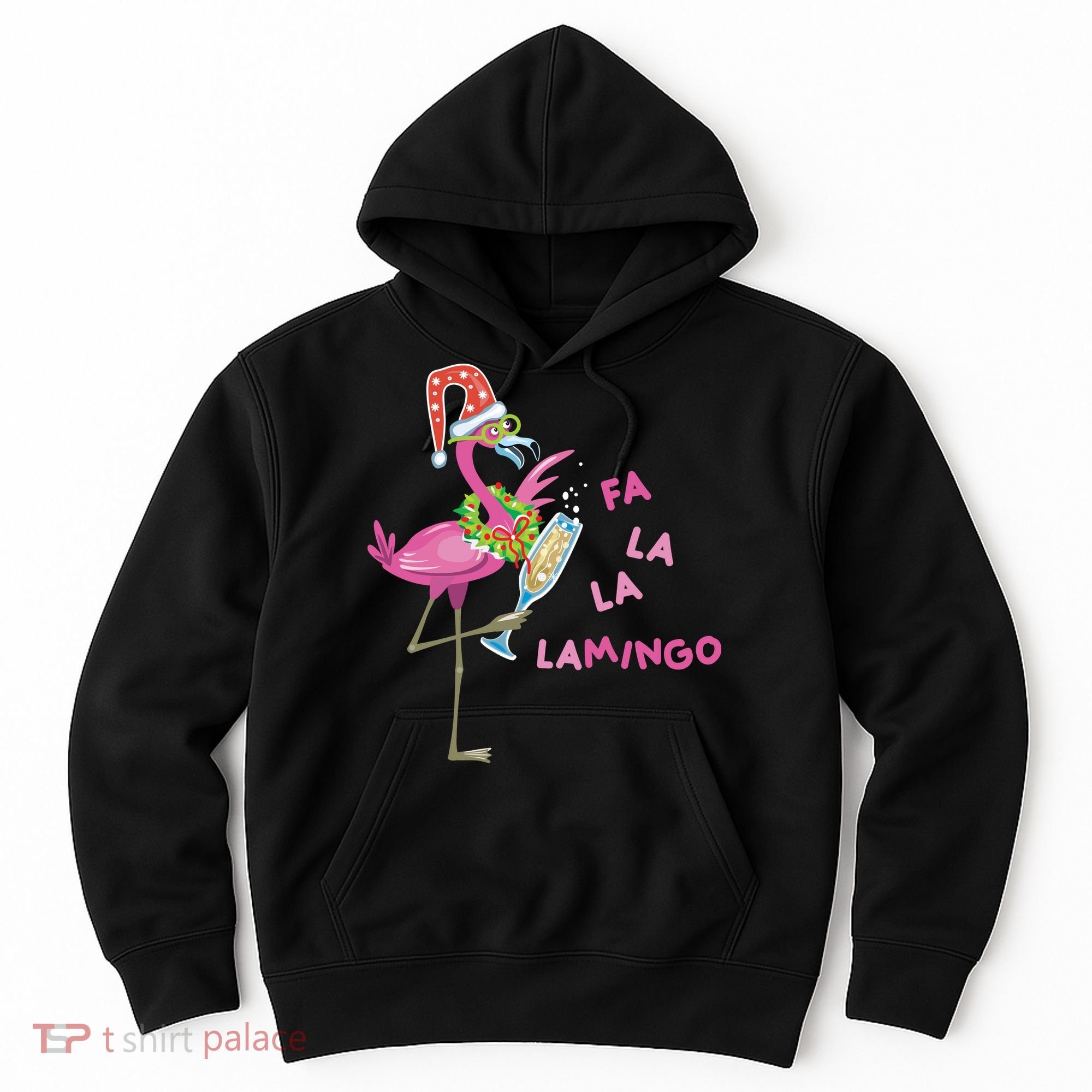 Falala Flamingo Christmas Holiday Festive Hoodie