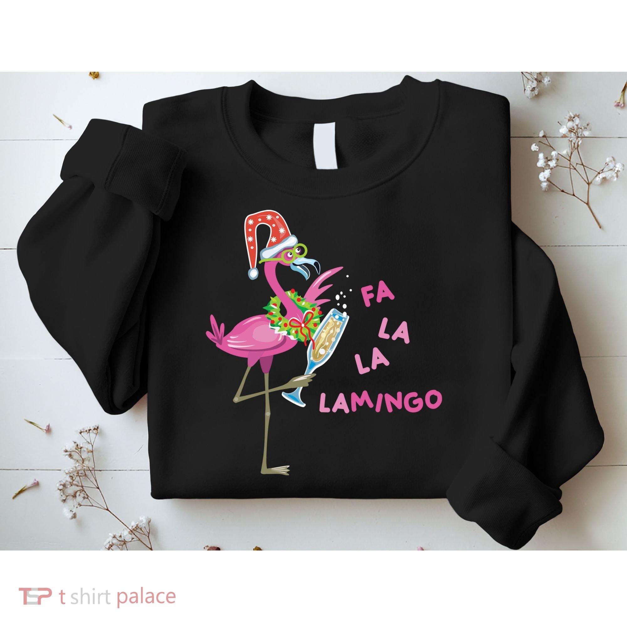 Falala Flamingo Christmas Holiday Festive Sweatshirt