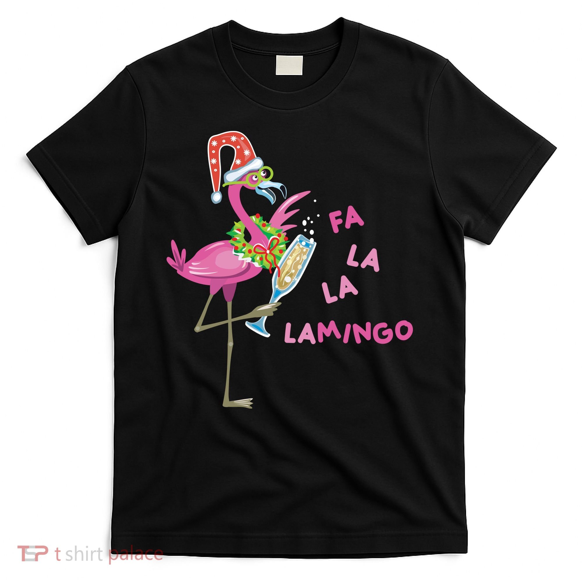 Falala Flamingo Christmas Holiday Festive T-Shirt