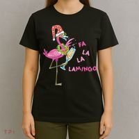 Falala Flamingo Christmas Holiday Festive T-Shirt thumb 4