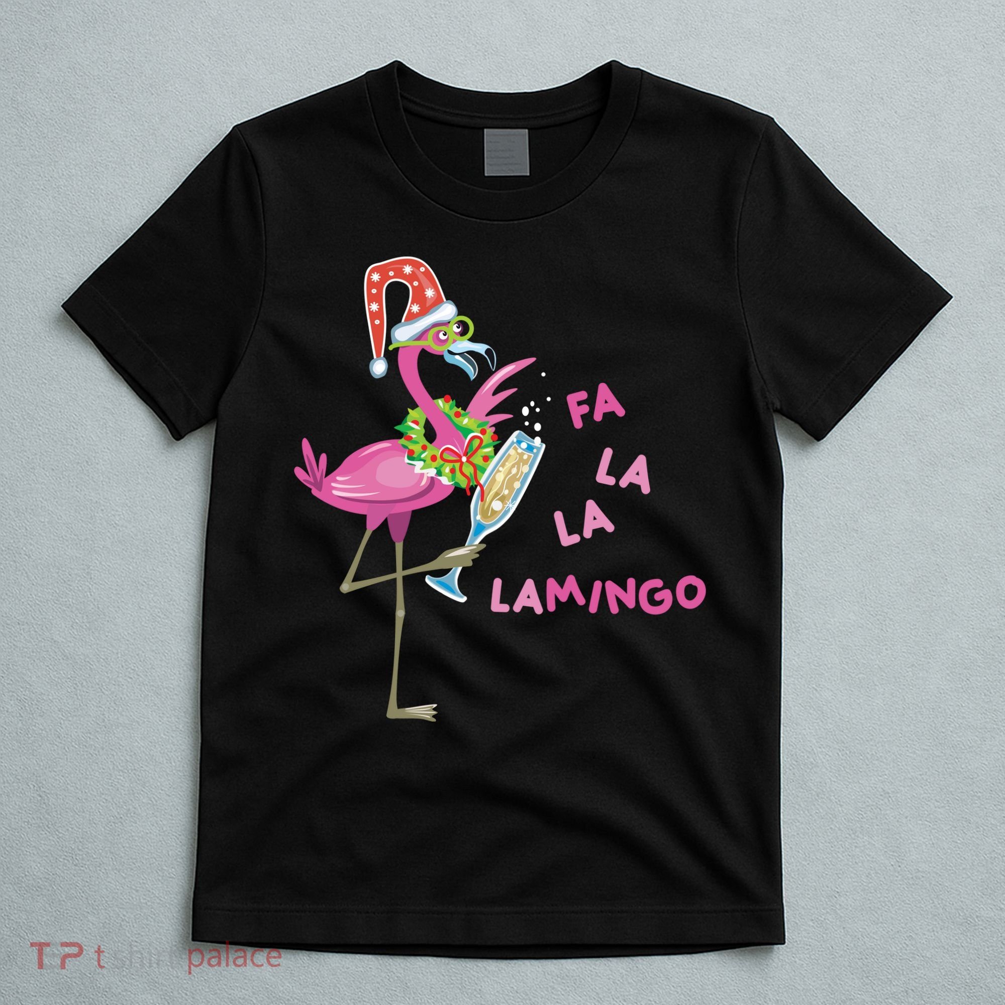 Falala Flamingo Christmas Holiday Festive T-Shirt