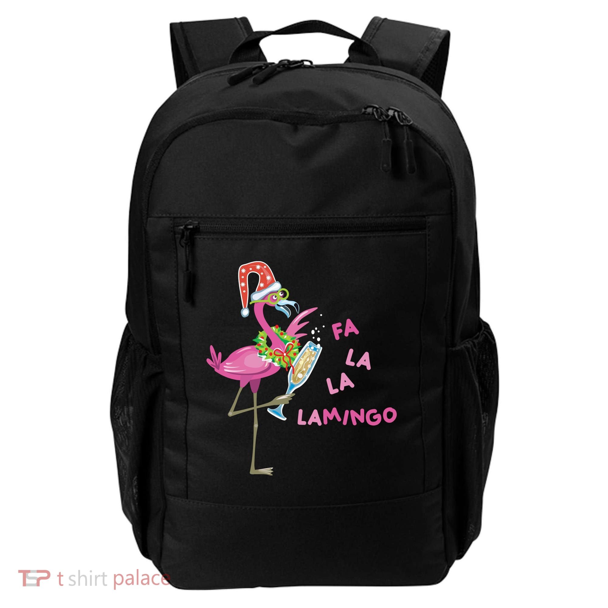 Falala Flamingo Christmas Holiday Festive Backpack