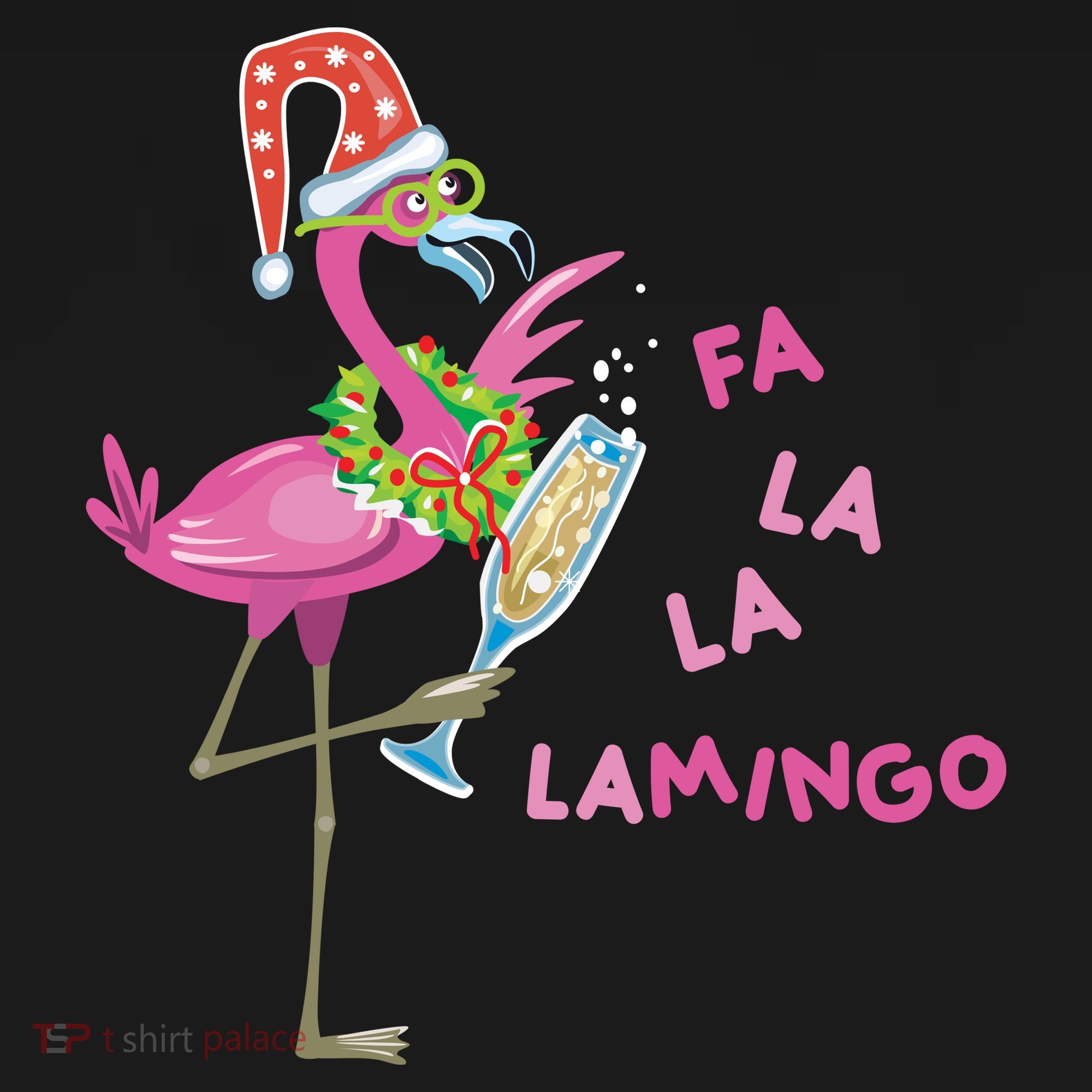 Falala Flamingo Christmas Holiday Festive Women's Hoodie