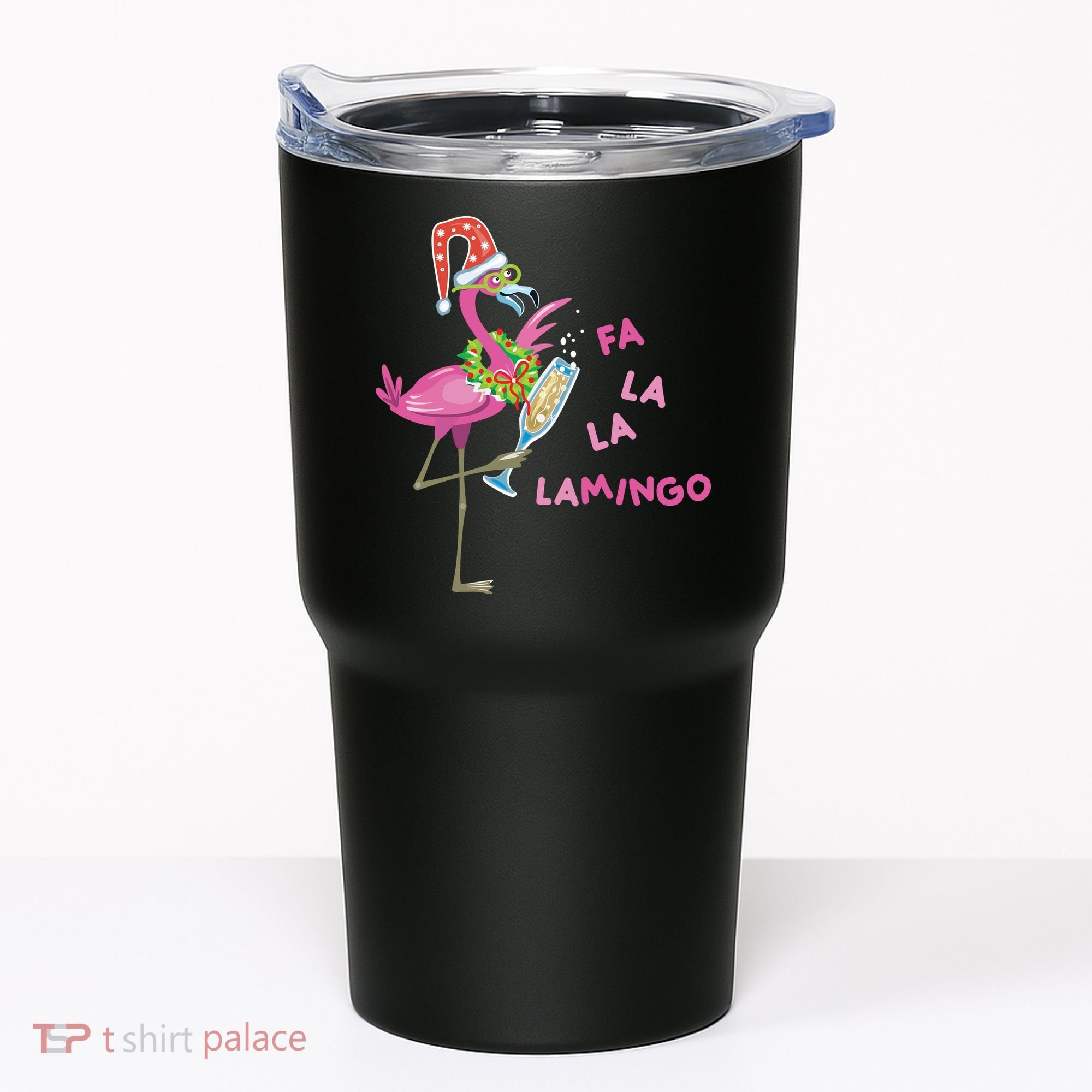 Falala Flamingo Christmas Holiday Festive Tumbler