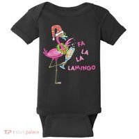 Falala Flamingo Christmas Holiday Festive Baby Bodysuit thumb 0
