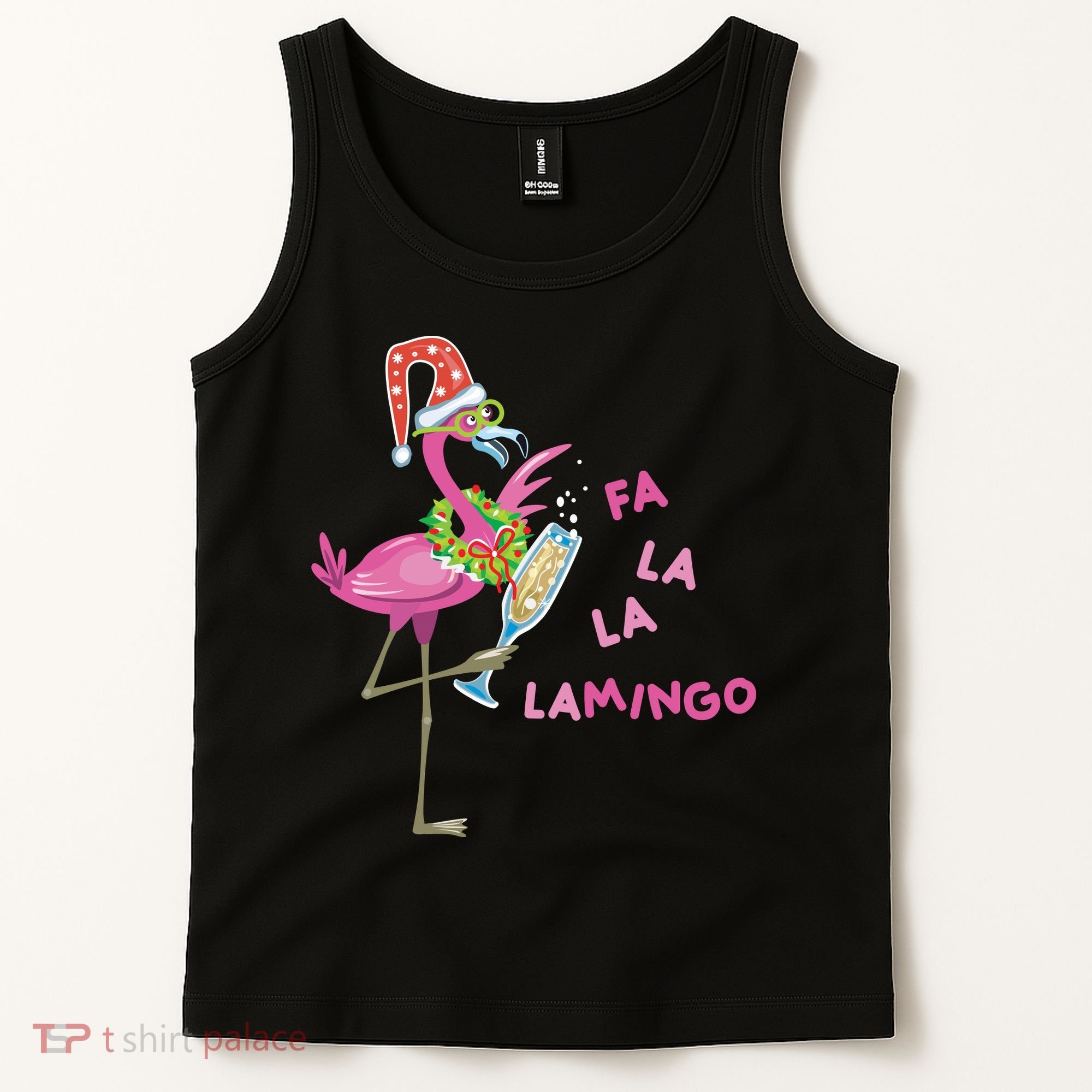 Falala Flamingo Christmas Holiday Festive Tank Top