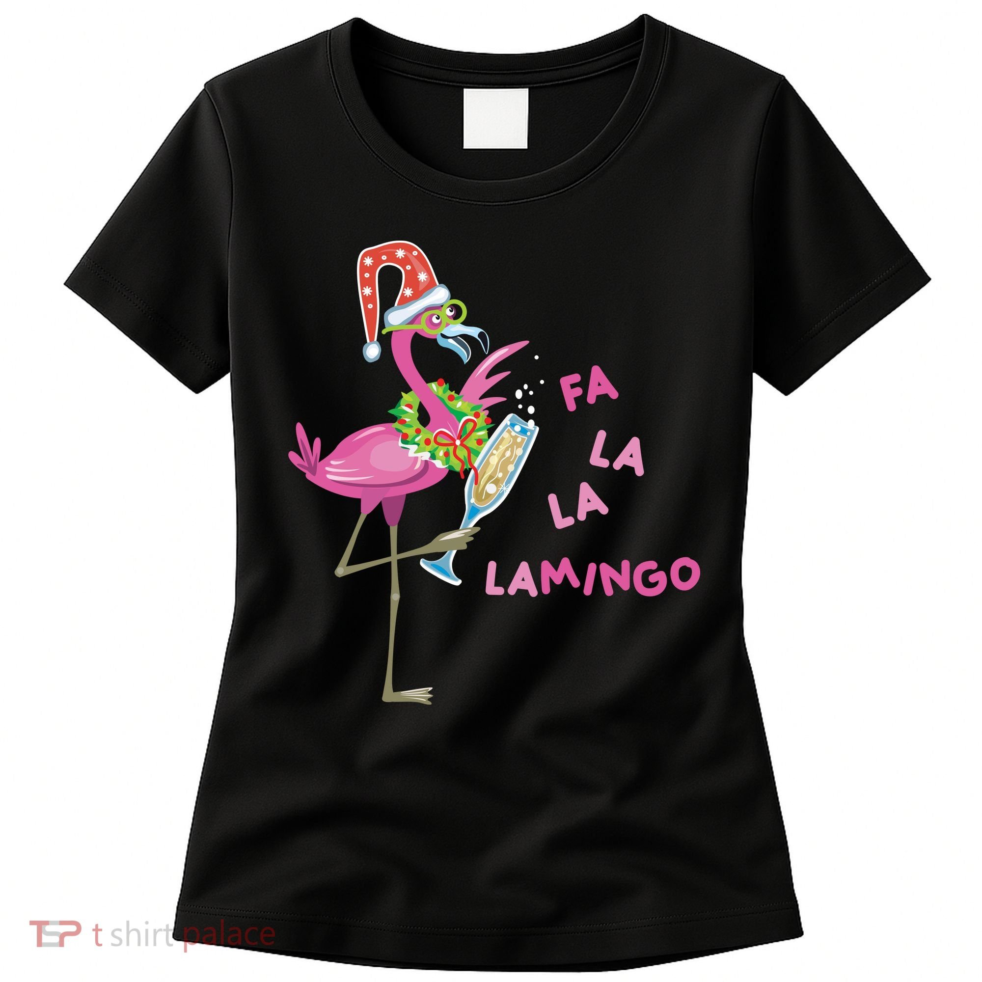 Falala Flamingo Christmas Holiday Festive Women's T-Shirt