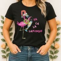 Falala Flamingo Christmas Holiday Festive Women's T-Shirt thumb 2