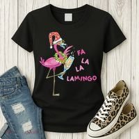Falala Flamingo Christmas Holiday Festive Women's T-Shirt thumb 3