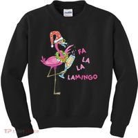 Falala Flamingo Christmas Holiday Festive Kids Sweatshirt thumb 0