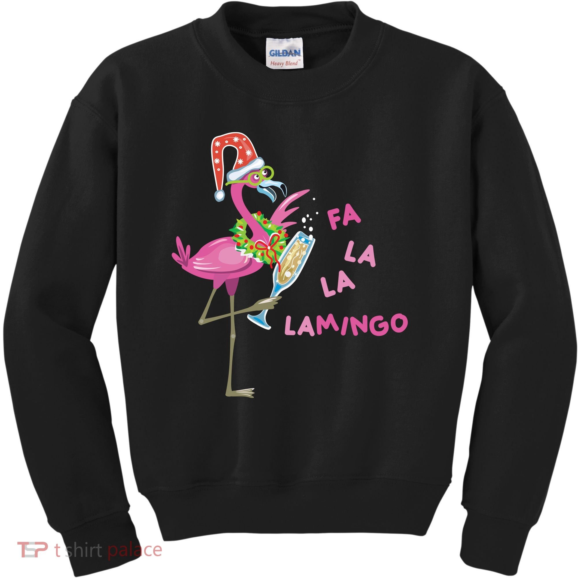 Falala Flamingo Christmas Holiday Festive Kids Sweatshirt