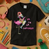 Falala Flamingo Christmas Holiday Festive Kids T-Shirt thumb 3