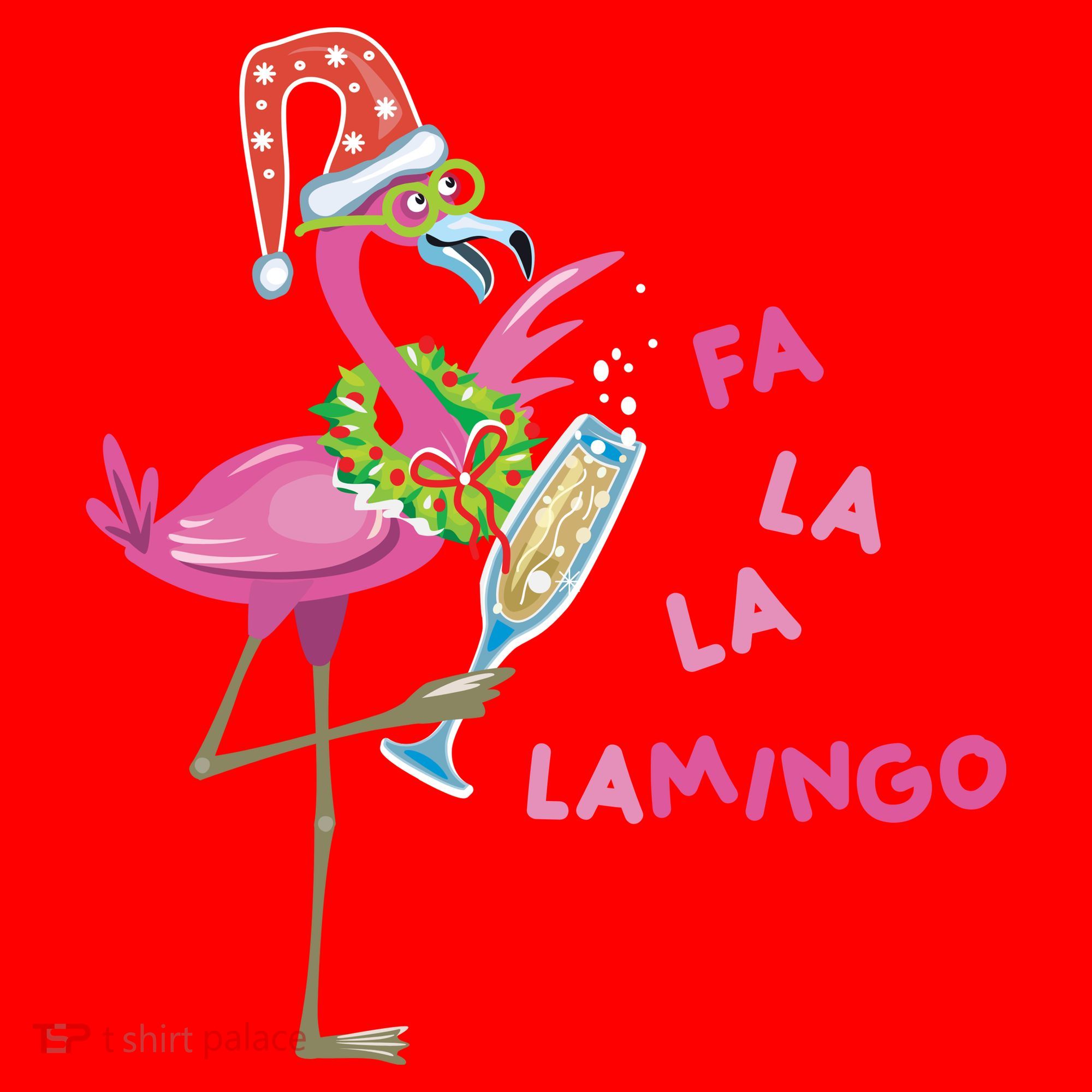 Falala Flamingo Christmas Holiday Festive Santa Hat