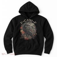 Funny F Caw F Raven Bird Saying Graphic Hoodie thumb 0