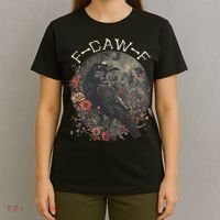 Funny F Caw F Raven Bird Saying Graphic T-Shirt thumb 4