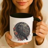 Funny F Caw F Raven Bird Saying Graphic Coffee Mug thumb 3