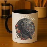 Funny F Caw F Raven Bird Saying Graphic Coffee Mug thumb 4