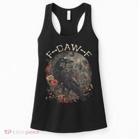 Funny F Caw F Raven Bird Saying Graphic Women's Tank Top thumb 0