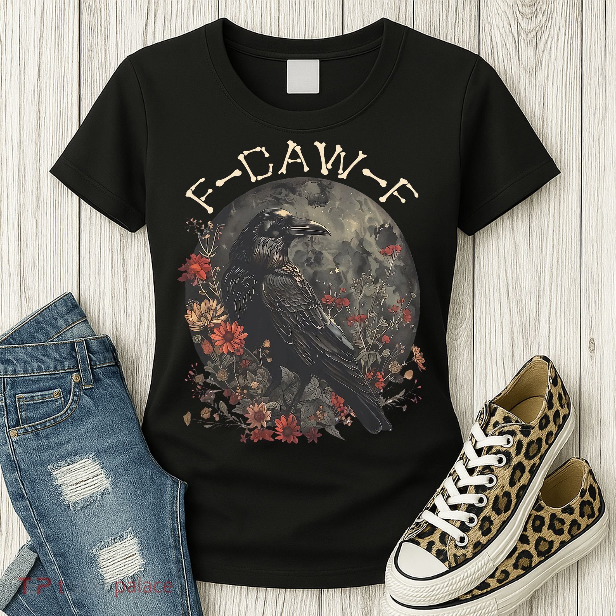 Funny F Caw F Raven Bird Saying Graphic Women's T-Shirt