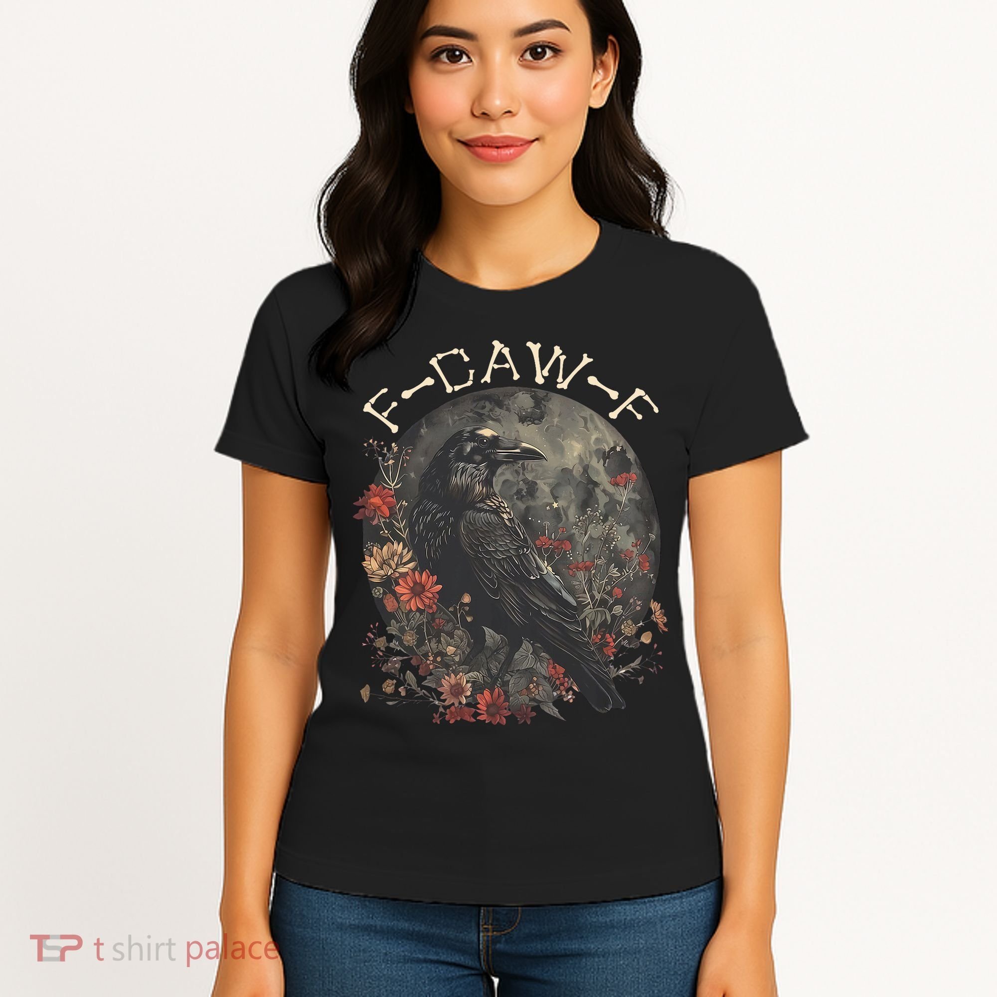 Funny F Caw F Raven Bird Saying Graphic Women's T-Shirt