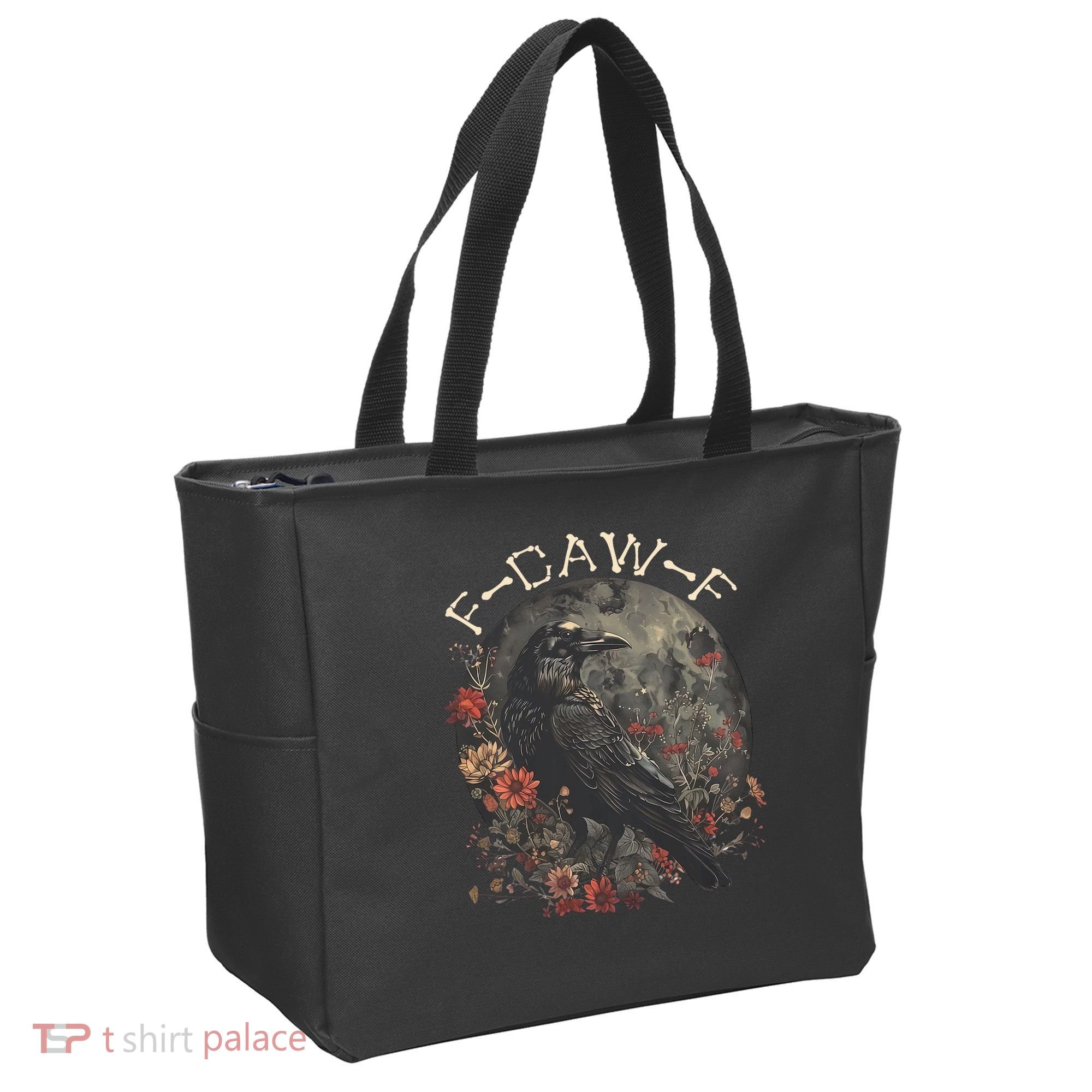 Funny F Caw F Raven Bird Saying Graphic Tote Bag