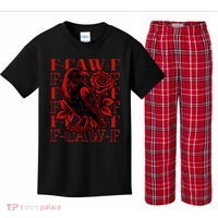 Funny F-Caw-F Crow Black Crow, F-Caw-F Black Bird Kids Plaid Pajama Set thumb 0