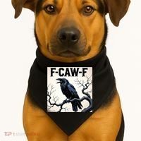 Funny F-Caw-F Crow USA-Made Doggie Bandana thumb 1