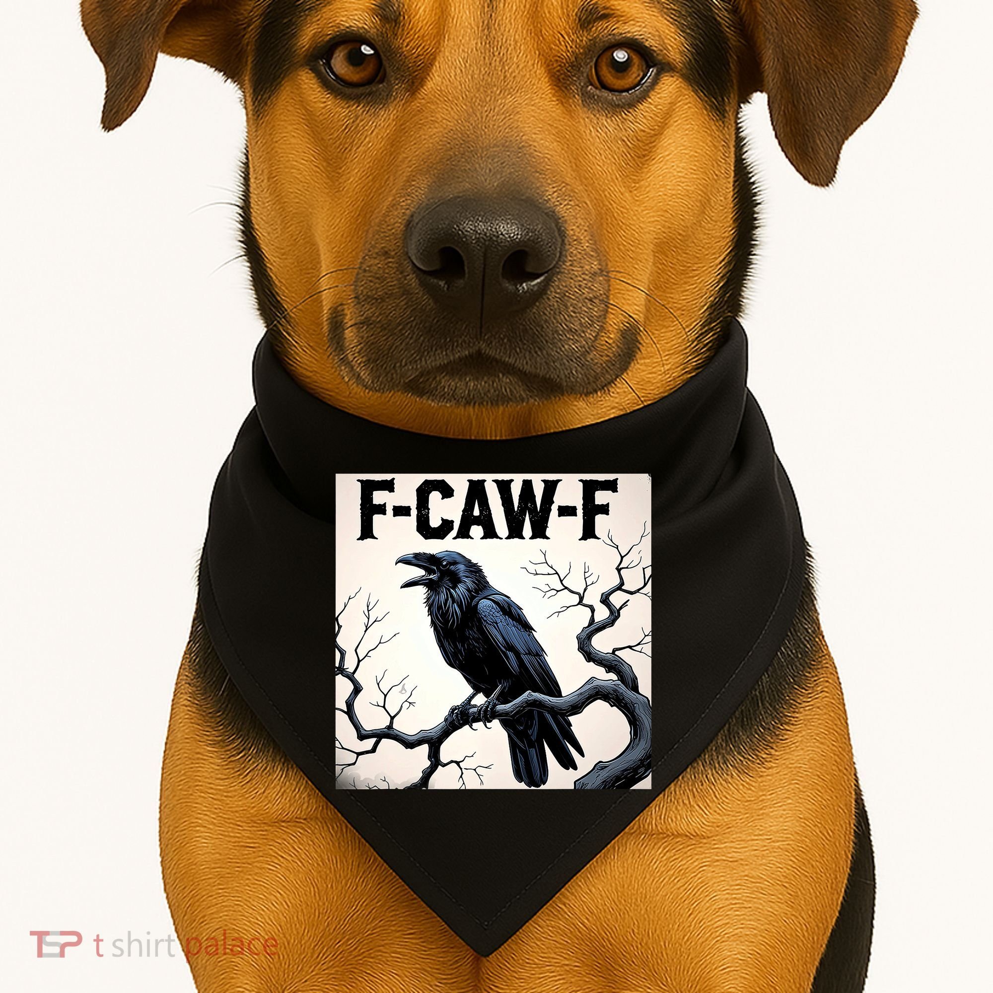 Funny F-Caw-F Crow USA-Made Doggie Bandana
