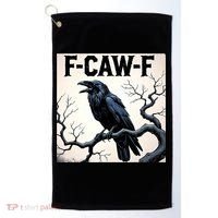 Funny F-Caw-F Crow Golf Towel thumb 0