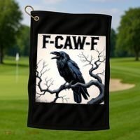 Funny F-Caw-F Crow Golf Towel thumb 1