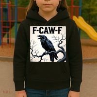Funny F-Caw-F Crow Kids Hoodie thumb 3